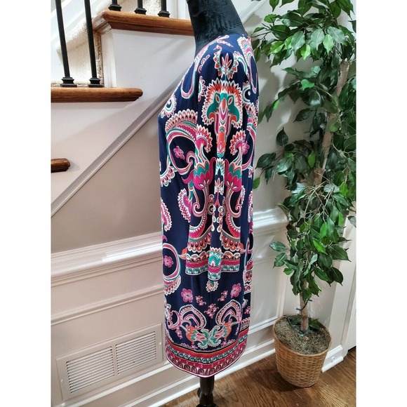 Laundry Women's Blue Polyester Long Sleeve Square Neck Knee Length Dress Size 10 - Picture 7 of 10